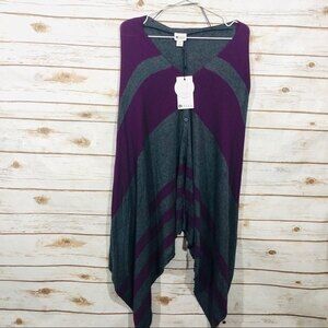 Stylus women's convertible swancho poncho unbutton scarf top size S/M